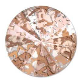 Swarovski #1122 12mm Crystal Rose Patina, foiled, per stuk