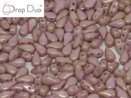 DropDuo 3x6mm Chalk White Red Luster