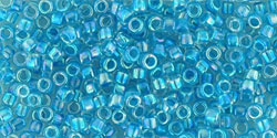 TT01-0781 TOHO Treasure #1 11/0 Inside-Color Rainbow Crystal/Opaque Aqua-Lined, per 5 gram