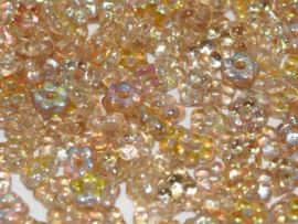Flower Beads 5mm Crystal Lemon Rainbow 25x