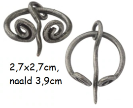 Zilverkleur,  Ø2,7x2,7cm, naald 3,9cm