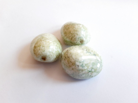 Fancy Shape Bead 26x22mm Chalk White Teracota Mint