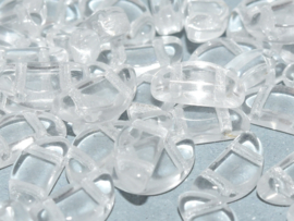 Semi Circle Beads Crystal, per 10 stuks