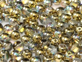 Tsjechisch/Czech rond Beads 4 mm Crystal Golden Rainbow, per 100 stuks