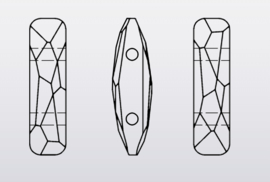 Swarovski #5535 Column Bead two holes 23,5x5m Jet, per stuk