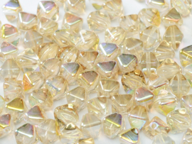 15x Czech Bicone 6mm Crystal Lemon Rainbow