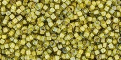 TR-15-0246 TOHO Rocaille 15/0  Inside Color Lined Yellow Green, per 5 gram