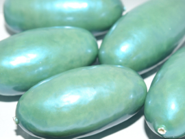 Paper Mache Olive 40x18mm Dark Turquoise, per stuk