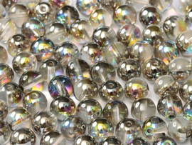 Tsjechisch/Czech rond 3mm Crystal Graphite Rainbow, per 100 stuks