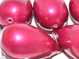 1x Paper Mache Drop 40x23mm Dark Pink