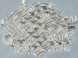 Miyuki Cube Beads 4mm  Silver Lined Crystal 10g