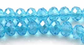 Chinees turquoise kristal facet discuskralen 8 x 6 mm per stuk