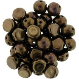 CAB07-LZ23980 Czechmates Cabochon 7mm Dark Bronze, per 25 stuks