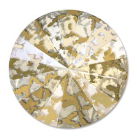 Swarovski #1122 12mm Crystal Gold Patina, foiled, per stuk