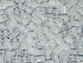 Miyuki Cube Beads 4mm White Lined Crystal 10g
