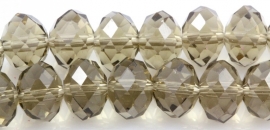Chinees smoky kristal facet discuskralen 10 x 7 mm per stuk