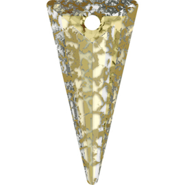 Swarovski #6480 Spike Pendant 18mm Crystal Gold Patina, per stuk