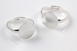 Ring met rond plateau ook voor beadembroidery 12mm per 100 stuks