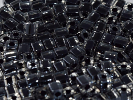 Miyuki Cube Beads 4mm Black Lined Crystal 10g