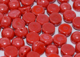 2-Hole Cabochon 6mm Opaque Red Shimmer