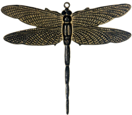 Trinity Brass pendant 49x43mm Dragonfly antique gold colored, x1