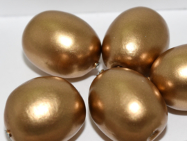 Paper Mache Olive 24x18mm Gold, per stuk