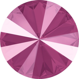 Swarovski #1122 14mm Rivoli  Crystal Peony Pink, per stuk