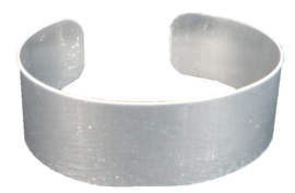 aluminium cuff 160x19x1mm, per stuk