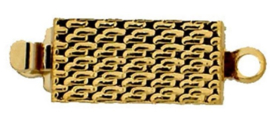 Claspgarten 12x6mm Schuifslot met 1 oog 23KT Gold Plated, per stuk