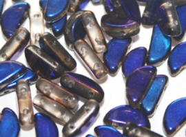 Semi Circle Beads Crystal Full Azuro, per 10 stuks