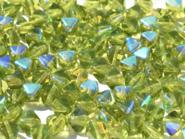 15x Czech Bicone 6mm Olivine AB