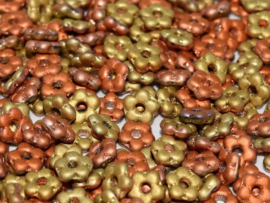 Flower Beads 5mm Jet California Gold Rush Matted 25x