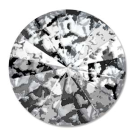Swarovski #1122 12mm Crystal Black Patina, foiled, per stuk