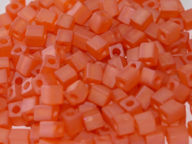 Miyuki Cube Beads 4mm Matted Transparent Orange AB