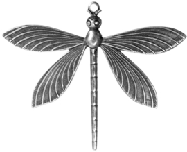 Trinity Brass pendant 64x51mm Victorian Dragonfly antique silver plated, x1