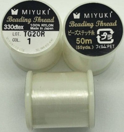 Miyuki Rijggaren 0,2mm Wit, 50m, per stuk