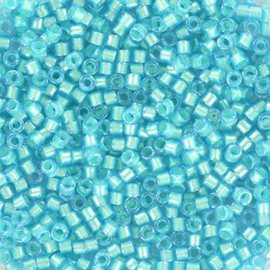 DB1708 Miyuki Delica 11/0 Mint Pearl Lined Ocean Blue, per 1 gram