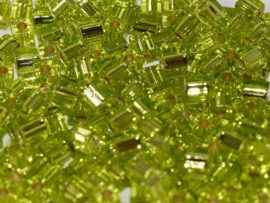 Miyuki Cube Beads 4mm  Silver Lined Chartreuse 10g