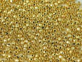 Firepolished 2,1mm Crystal 24kt Gold Plated, per 50 stuks