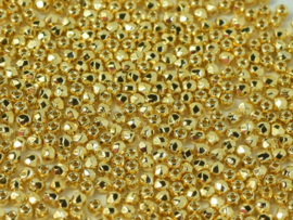 Firepolished True 2mm Crystal 24kt Gold Plated, per 50 stuks
