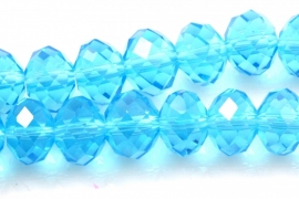 Chinees turquoise kristal facet discuskralen 10 x 7 mm per stuk