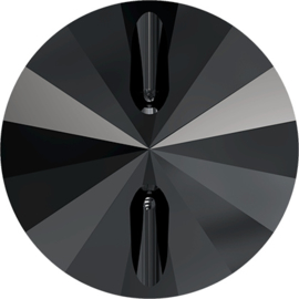 Swarovski #3015 Rivoli Button 16mm Black Diamond, per stuk