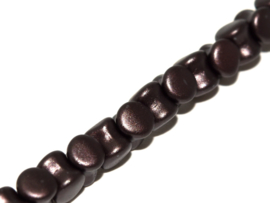 Diabolo  Beads Alabaster Pastel Dark Brown, per 50 stuks