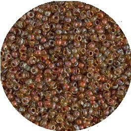 11-4501 Miyuki rocaille 11/0 Picasso Transparant Saffron, 10g/±1100st