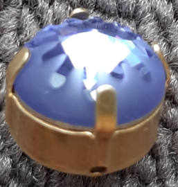 Swarovski #1695 14mm Tanzanite in goldplated rijgkastje, per stuk