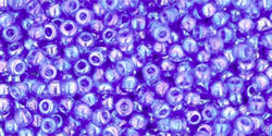 10g TOHO Rocaille 11/0 Transparent-Rainbow Sapphire