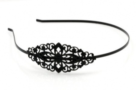 Haarband filligraan black plated, per stuk