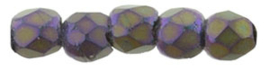 Firepolished 2mm Matte Iris Purple, per 50 stuks
