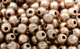 Spacer bead zware kwaliteit 4mm antiek bruin koper per 17 gram ongeveer 100 stuks