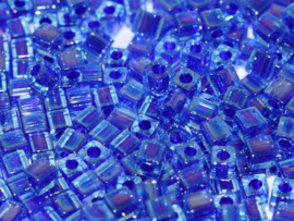 Miyuki Cube Beads 3mm Opaque Lined Blue Violet AB